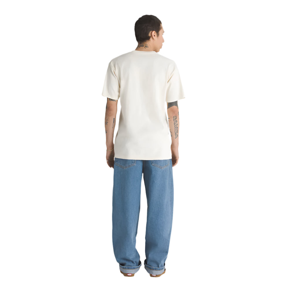 Vans Check-5 Baggy Denim Pants Stone Wash Blue Back Model View