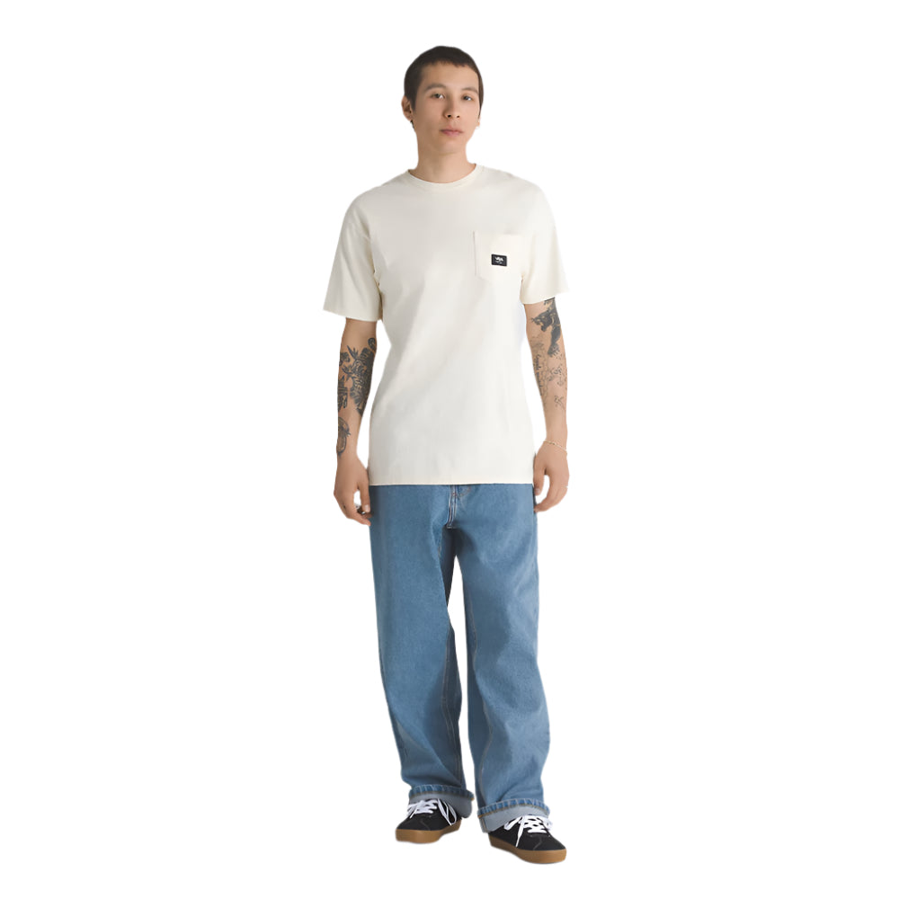 Vans Check-5 Baggy Denim Pants Stone Wash Blue Front Model View