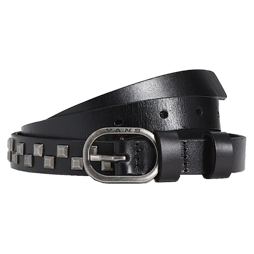 Vans Check Leather Belt Black Rolled