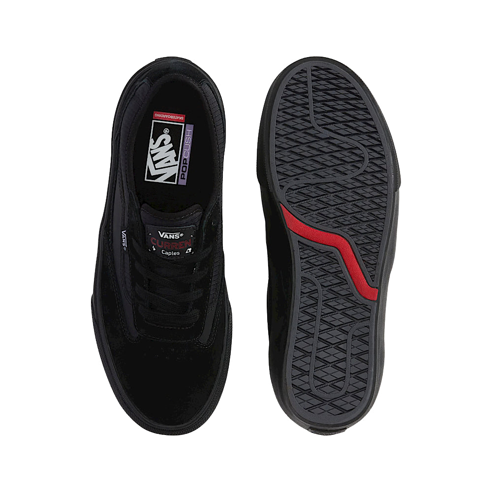 Vans Curren Caples Black / Black Shoes Top And Bottom View