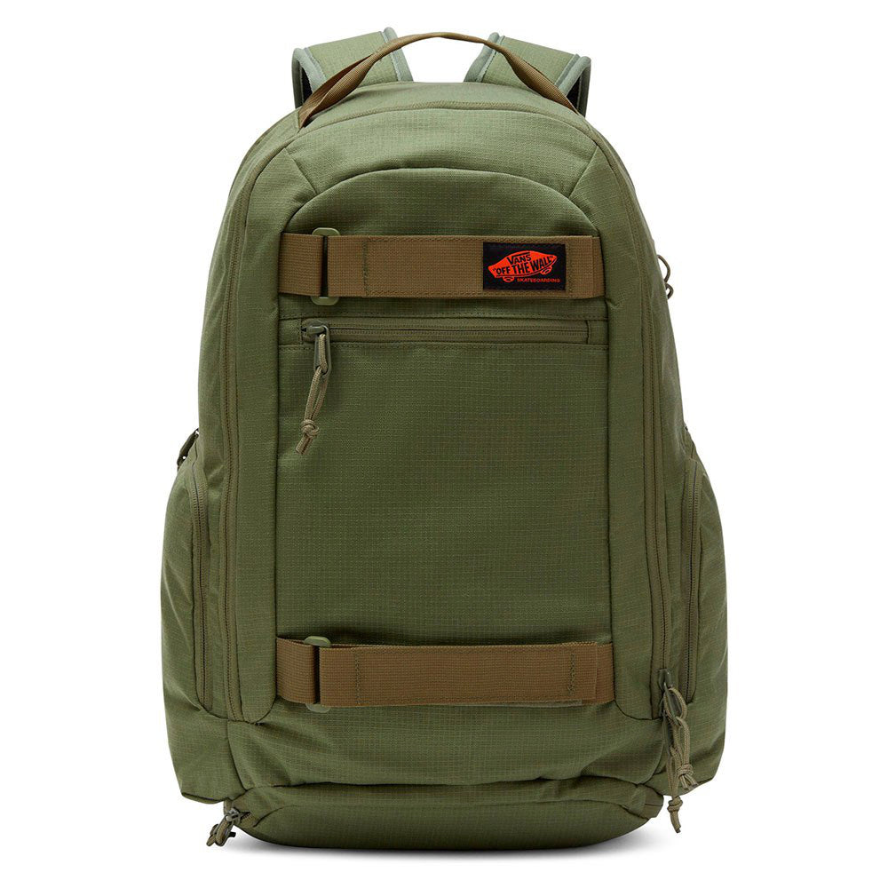 Vans DX Skatepack Bag Olivine Front with straps for skateboards