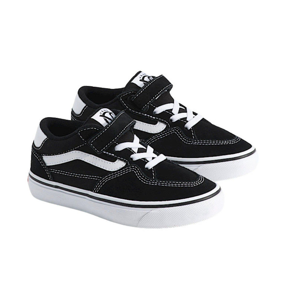 Vans Kids Skate Rowan Shoes Black / White Pair View