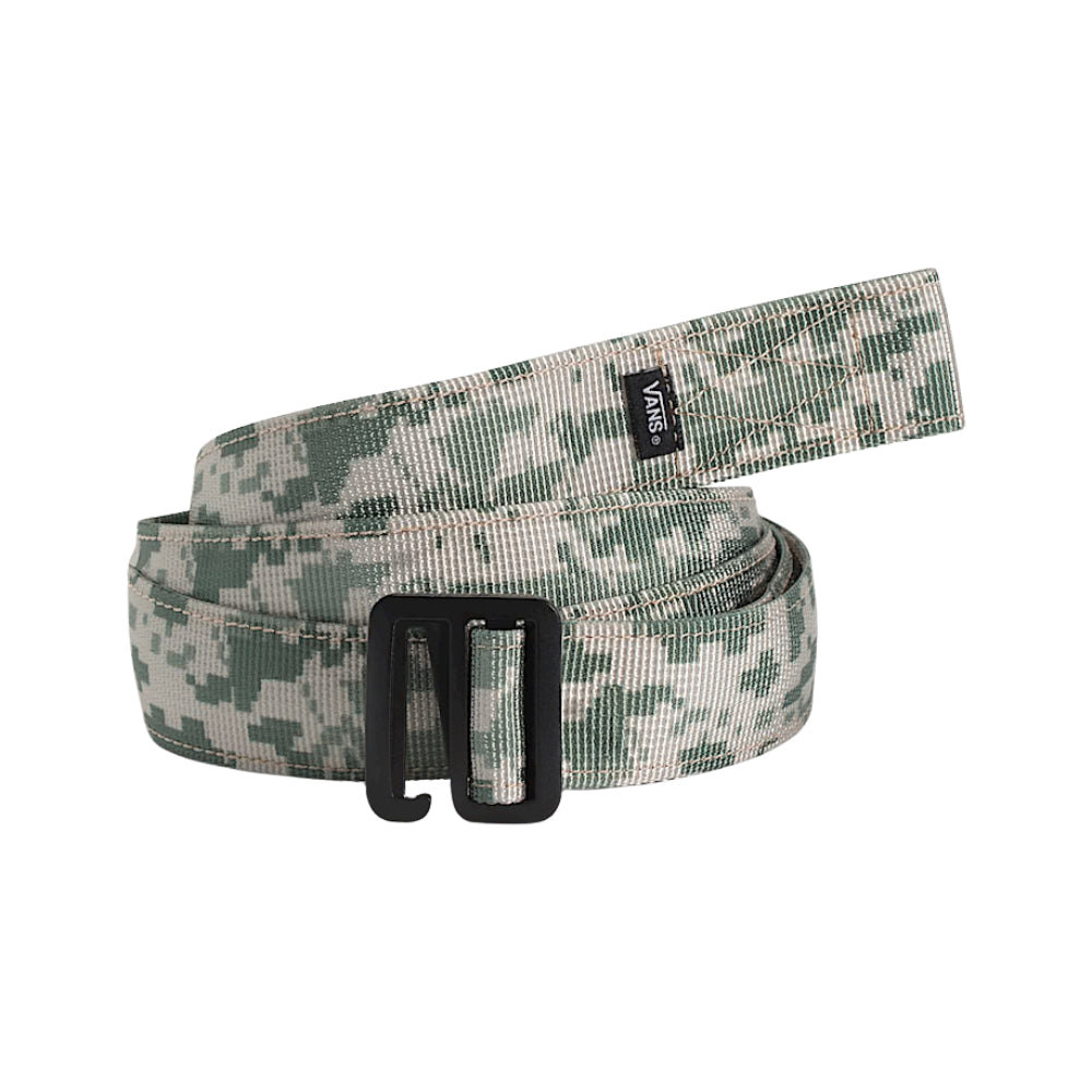 Vans Oakden Web Belt Neutral Olive / Marshmallow Rolled Up View