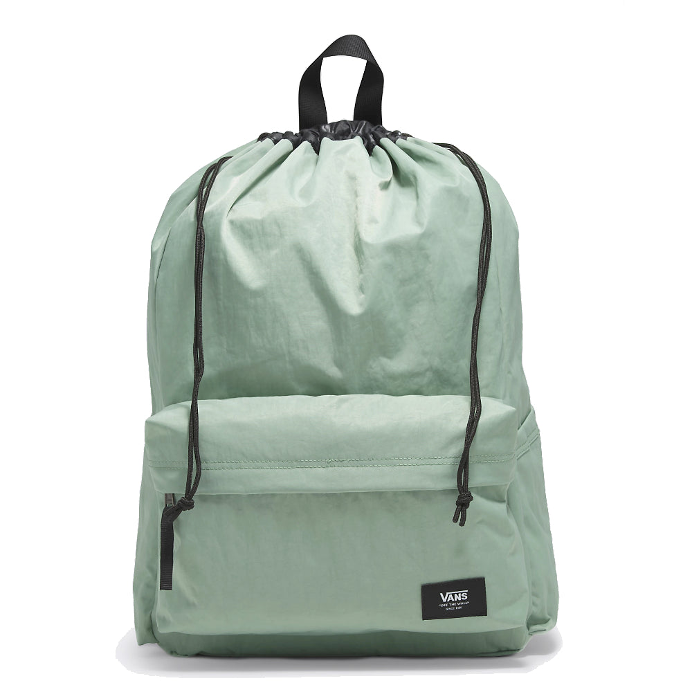 Vans Old Skool Cinch Backpack Iceberg Green Front Pocket
