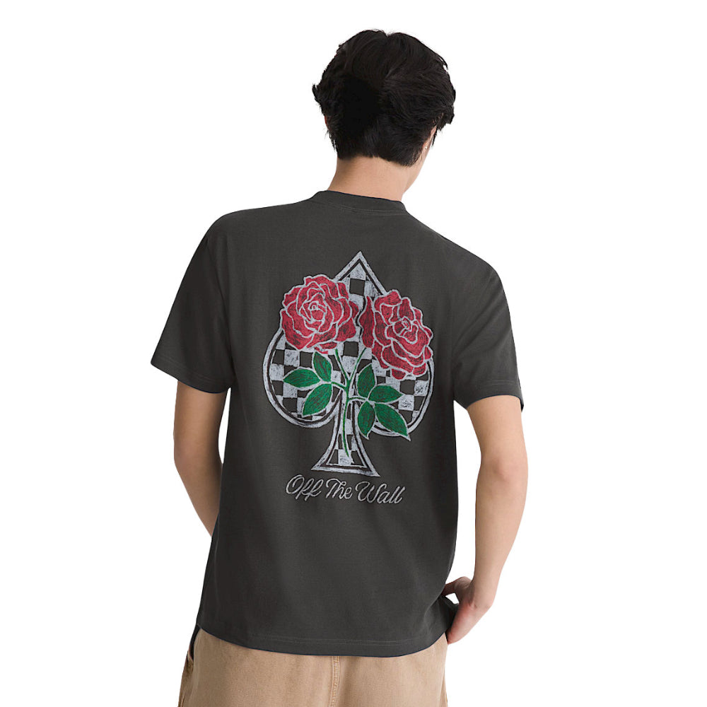 Vans Painted Rose T-Shirt Faded Black Model Back