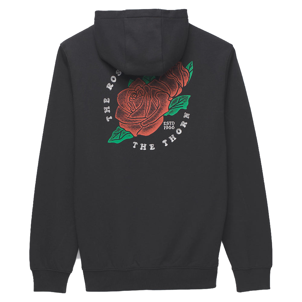 Vans Rosette Zip Up Hoodie Black Back Rose