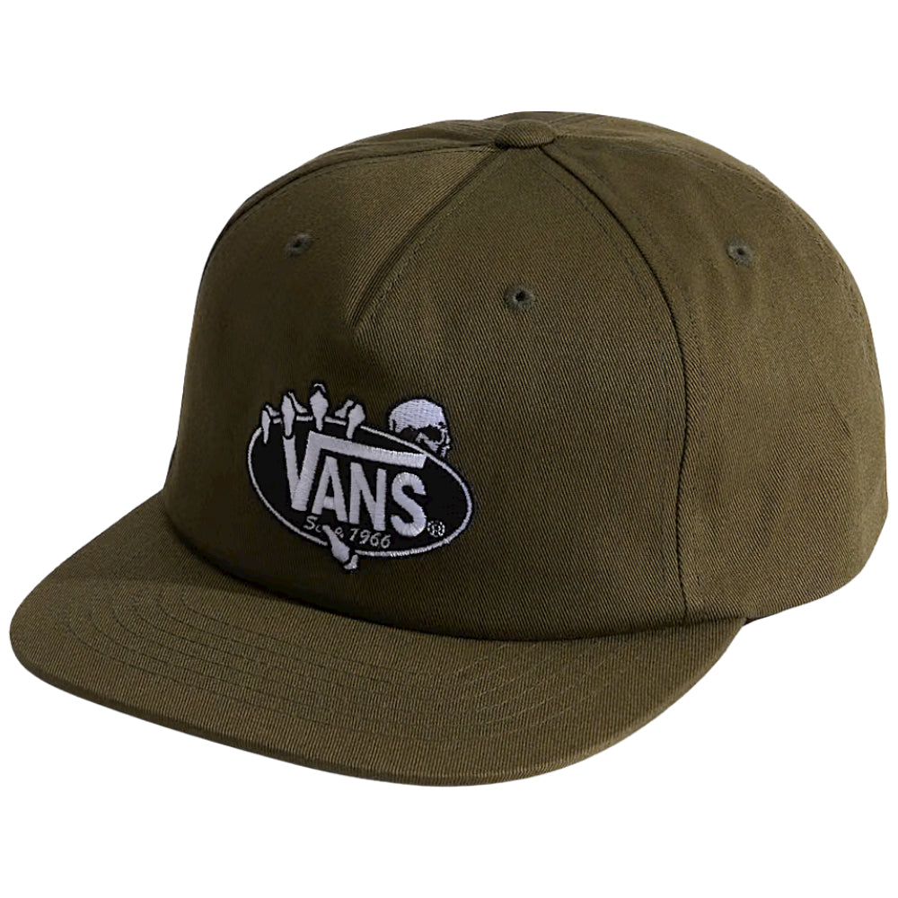 Vans Show Off Unstructured Snapback Hat Mossy Olive Front