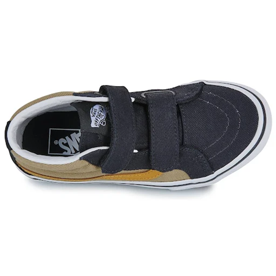 Vans Youth Sk8-Mid Reissue Velcro Twill Tan Shoes Top View