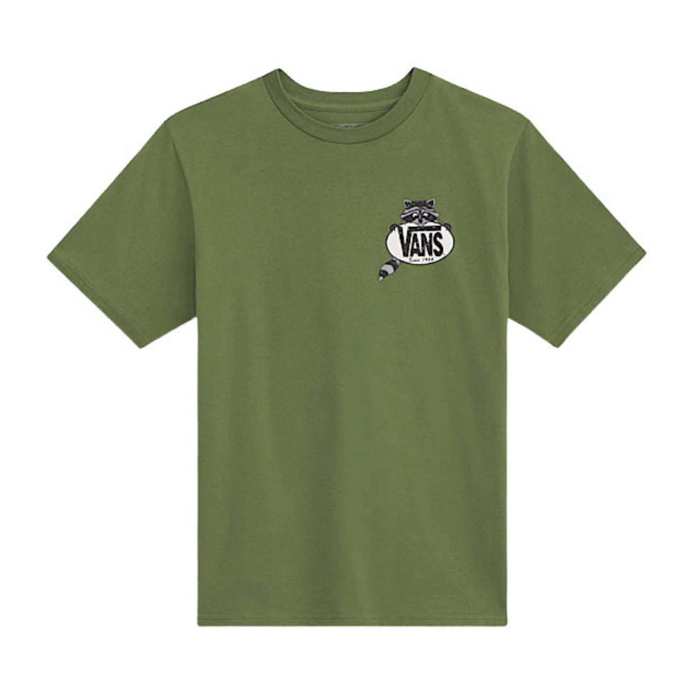Vans Youth Dumpster Racoon T-Shirt Green Balsam Front