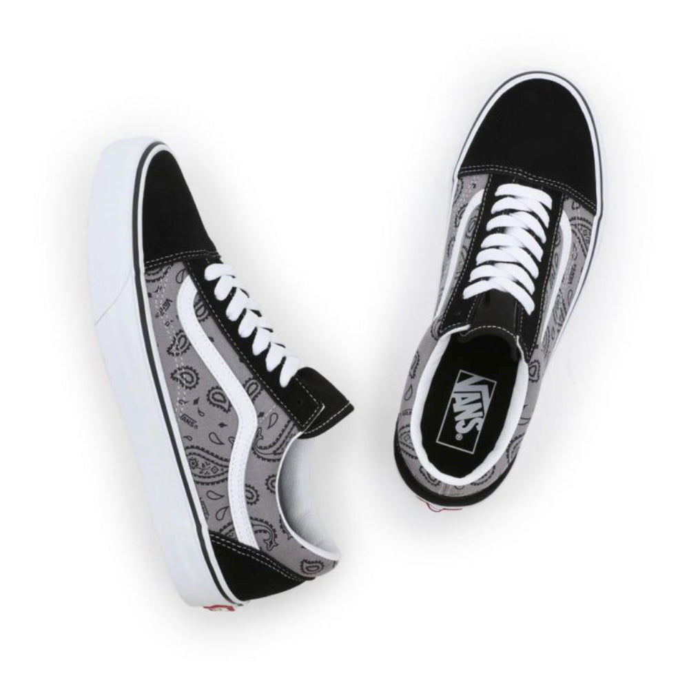 Vans Youth Old Skool Paisley Grey True White - Shoes Pair