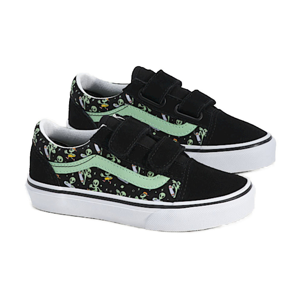 Vans Youth Old Skool Velcro Glow Cosmic Cruisers Shoes Pair