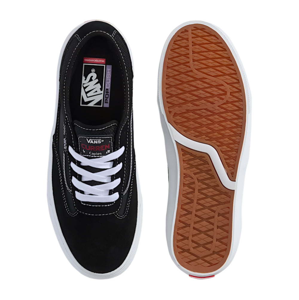 Vans Curren Caples Black / White Shoes Top / Bottom View