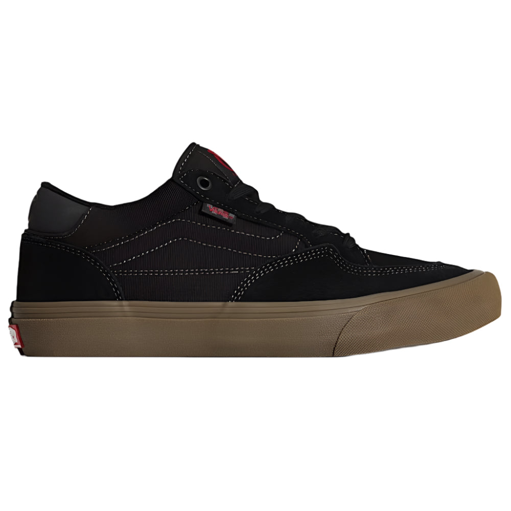 Vans Skate Rowan Black Dark Gum Shoes Outside View