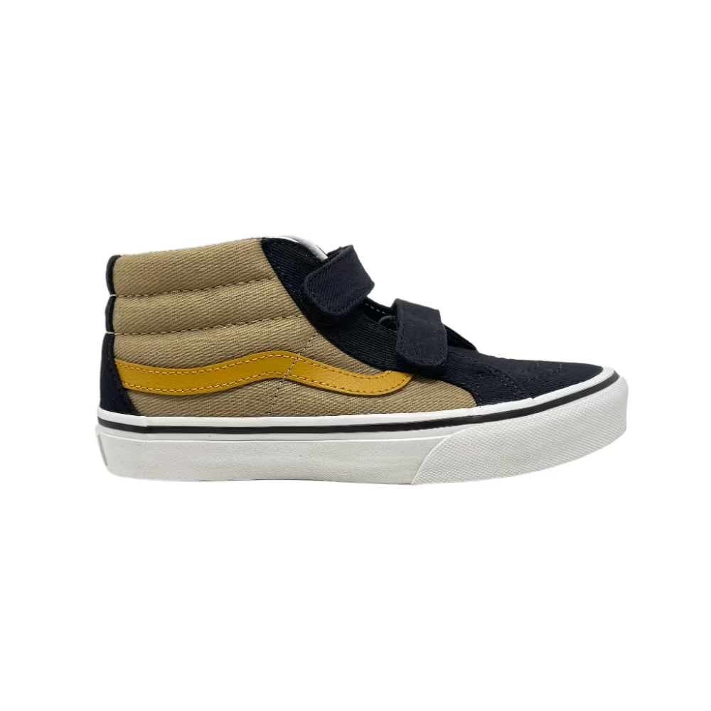Vans Youth Sk8-Mid Reissue Velcro Twill Tan - Shoes Side
