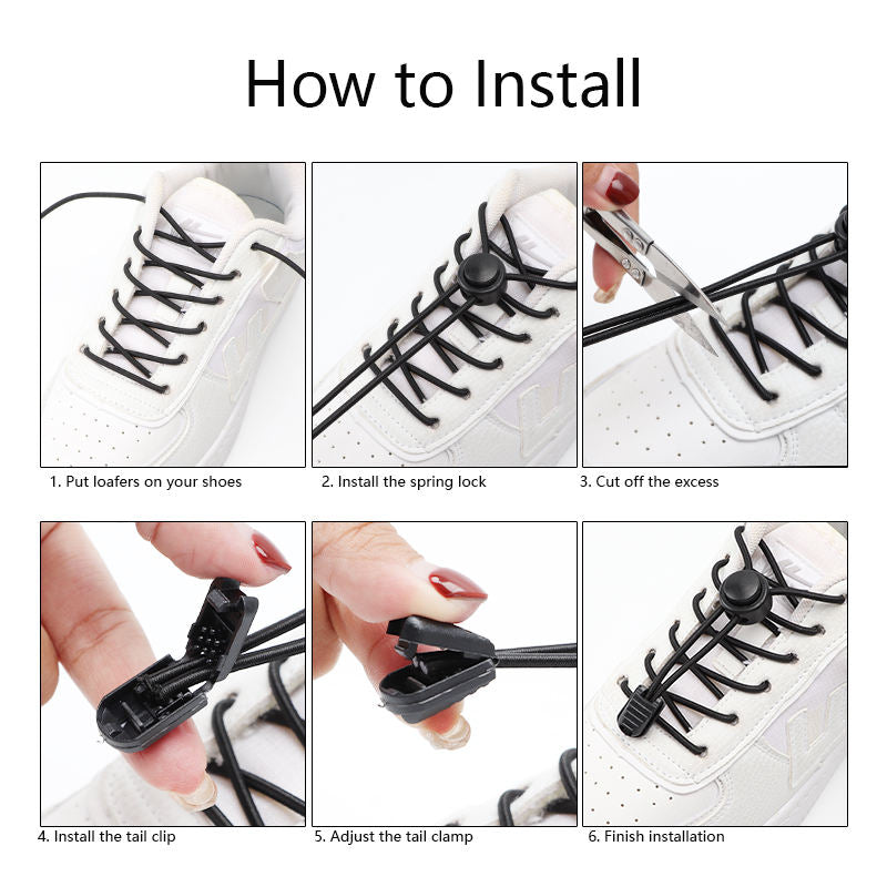 Versus Elastic Shoelaces Black How To Install