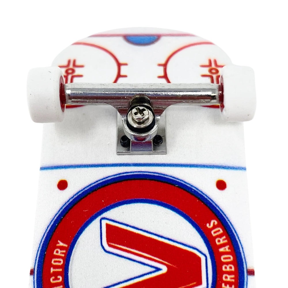 Victory Fingerboards Hockey Rink 34mm Pro Complete Close Up With Inverted Kingpin Trucks