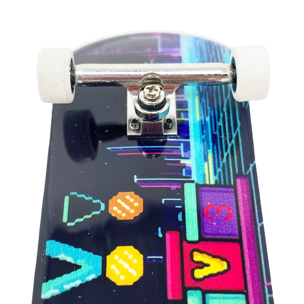 Victory Fingerboards Tron Podium 34mm Pro Complete Close Up With Inverted Kingpin Trucks