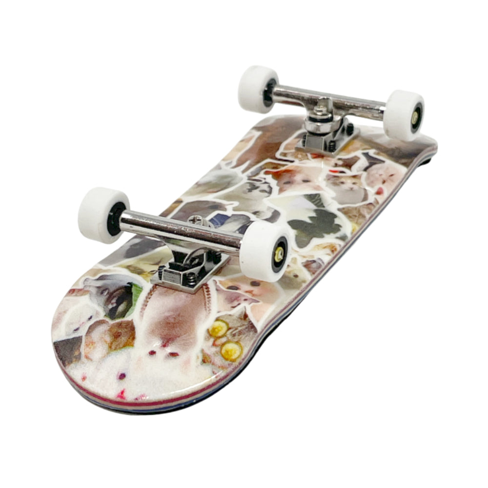 Victory Fingerboards Cats Sticker Bomb 34mm Pro Complete With Urethane Wheels