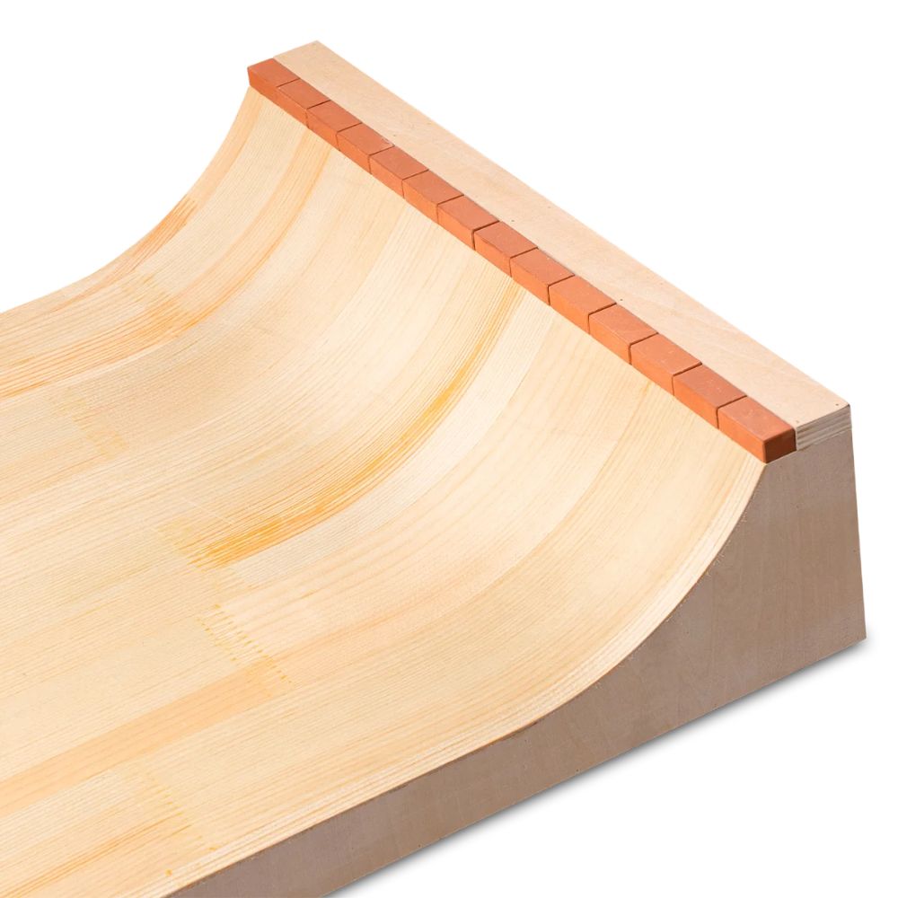 Victory Fingerboards Table Skatepark Close Up Quarter Pipe With Bric Copping