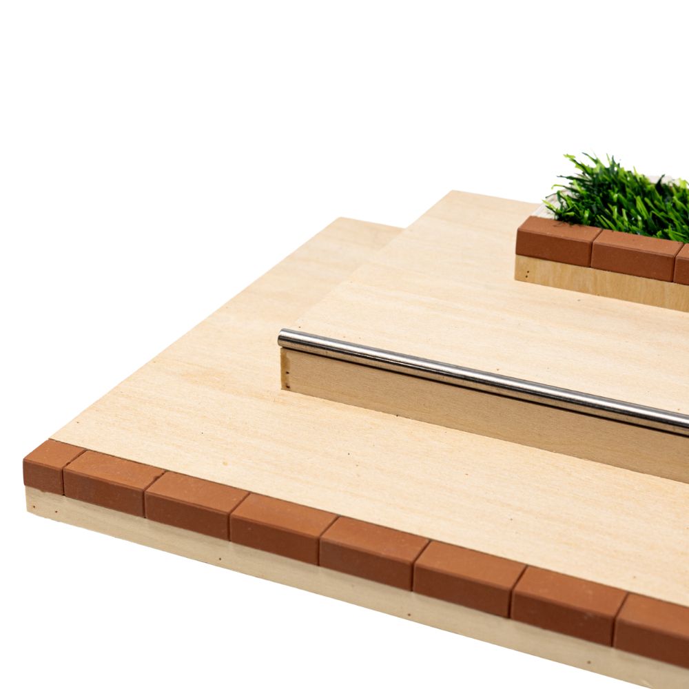 Victory Fingerboards Triple Ledge Wooden Obstacle Copping Close Up