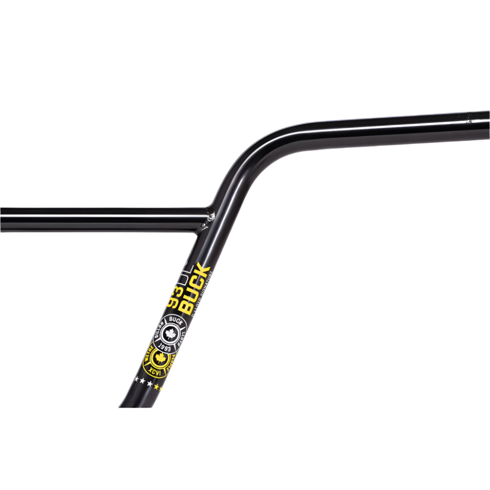 We The People Buck BMX Bars Black 9.45in Dillon Lloyd Sig. Right Back Close Up Logo