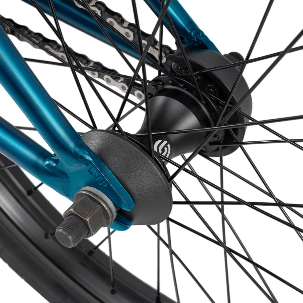 We The People Arcade 20in Matt Translucent Teal 20.5TT BMX Complete Back Hub With Hub Guards
