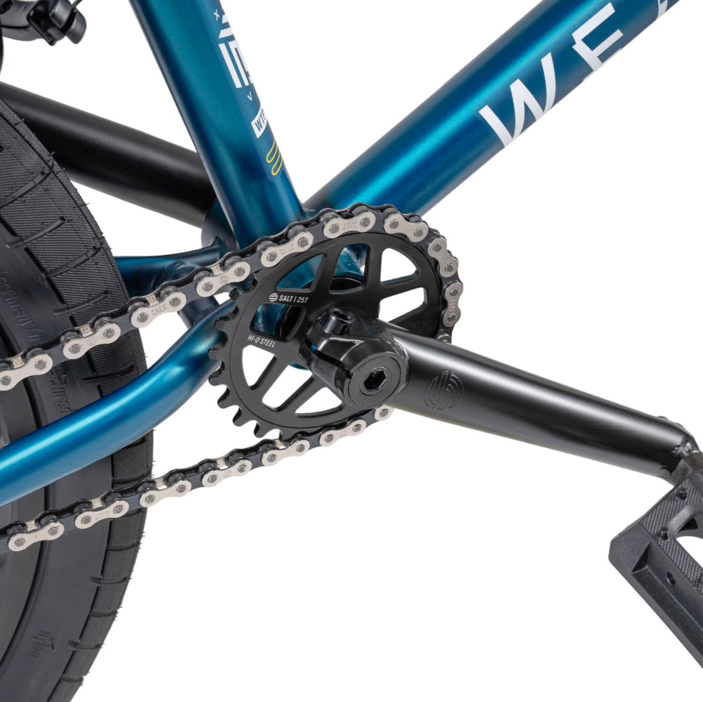 We The People Arcade 20in Matt Translucent Teal 20.5TT BMX Complete Crank And Pedal