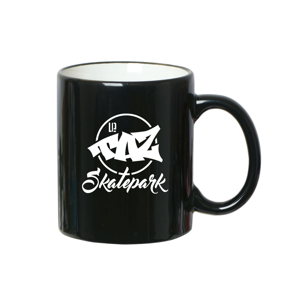 TAZ Coffee Mug Black White Interior