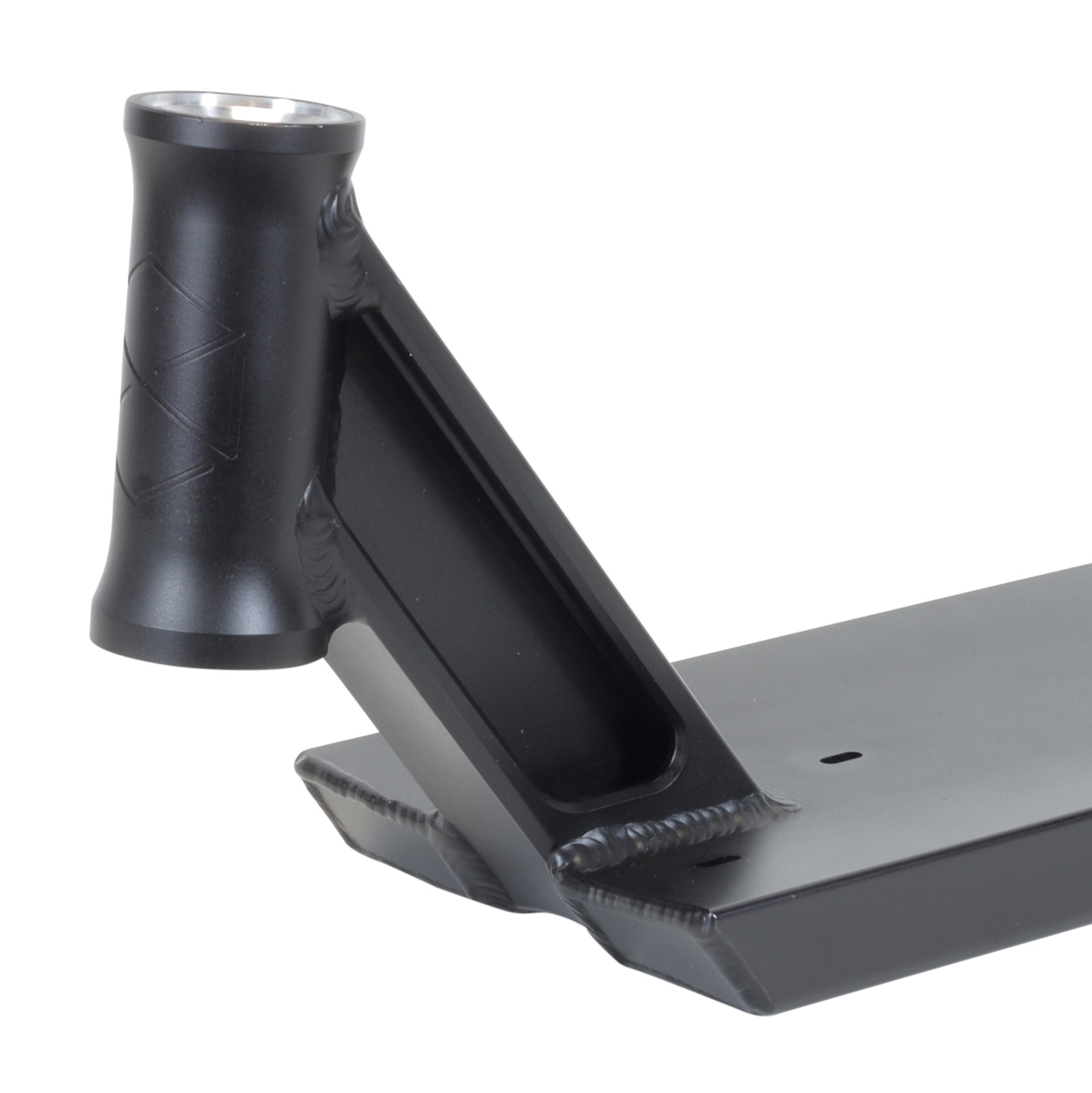 Native Advent Refined Black - Scooter Deck Left Neck Headtube Close Up