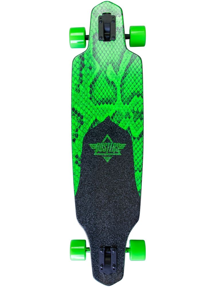 Dusters Channel Snakeskin Neon Green 38" - Longboard Complete Griptape Design