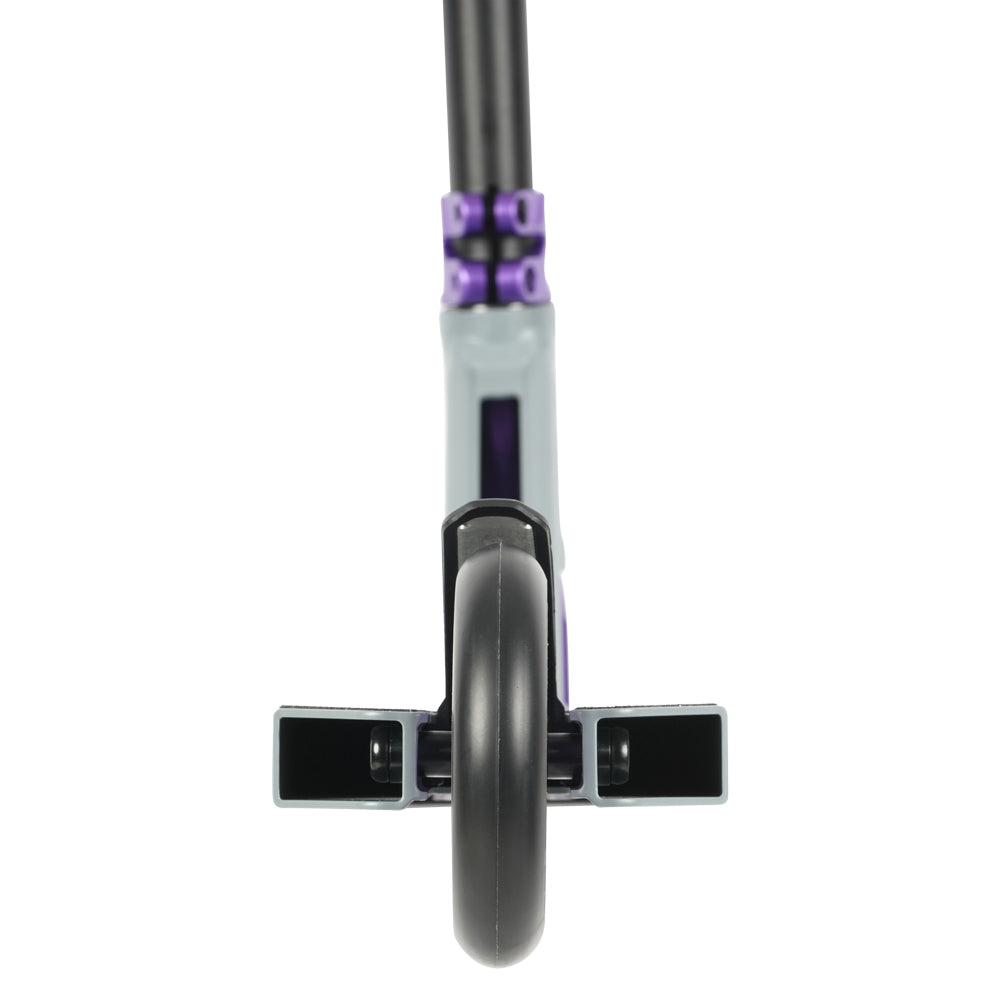 Triad C120 Condemned Matte Grey / Purple Park Freestyle Scooter Back Angle Deck