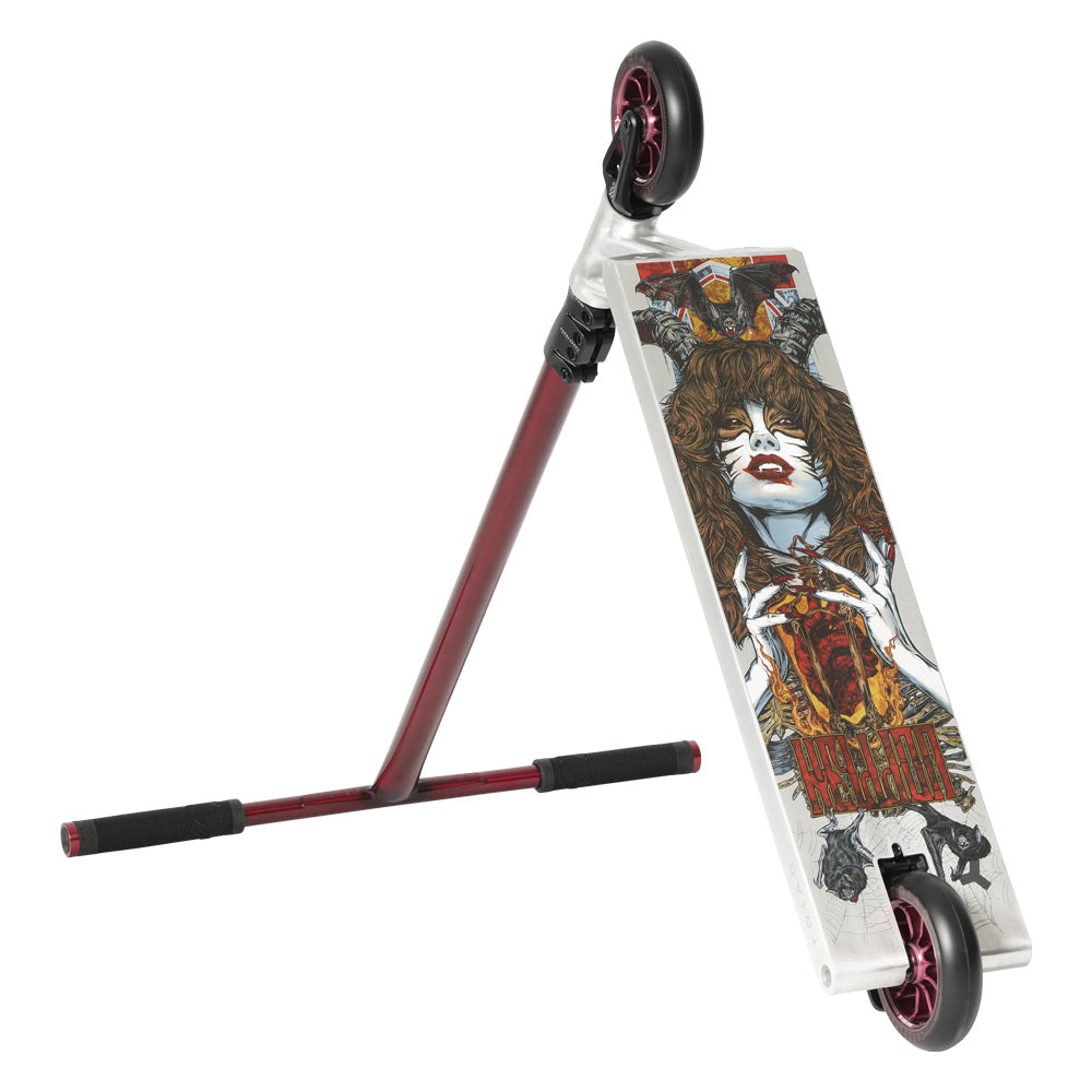 Triad Hellion 6in x 23in Raw / Red Street / Hybrid Freestyle Scooter For real!?! Flipped!?!