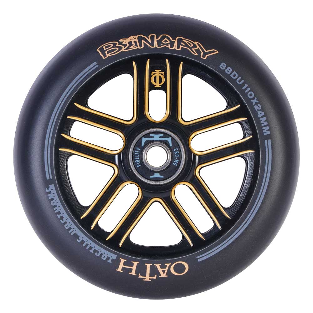 Oath Binary 110x24mm Scooter Wheels Black Orange
