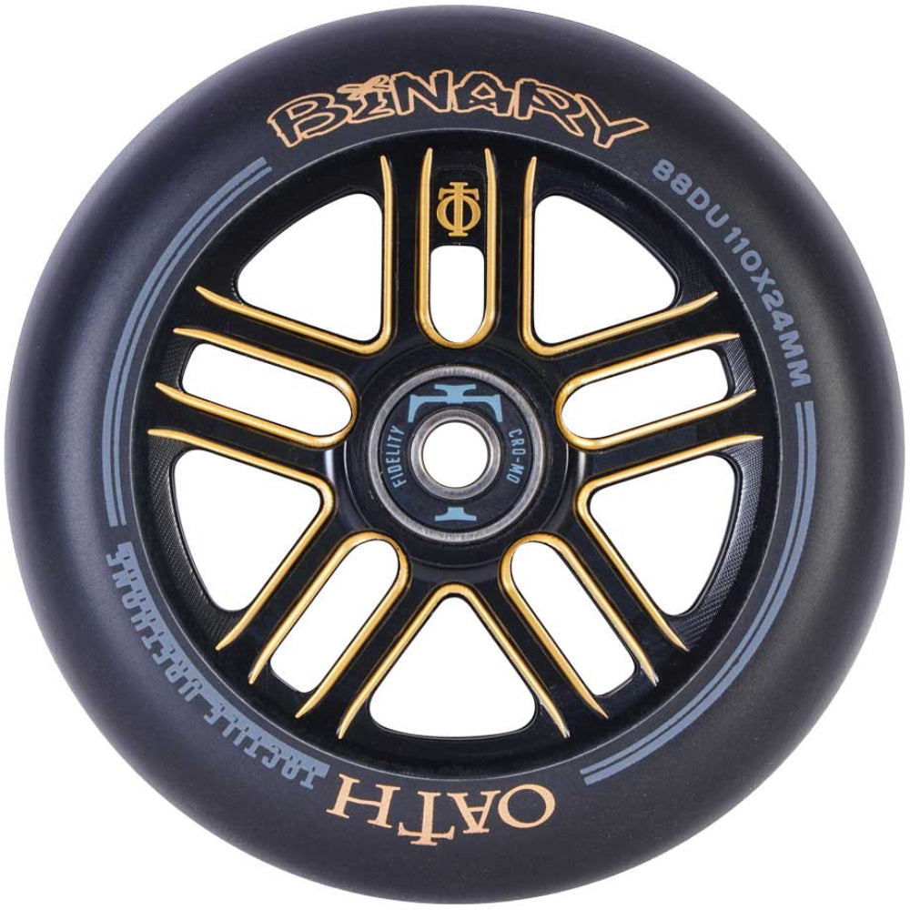 Oath Binary 110x24mm Scooter Wheels Black Orange