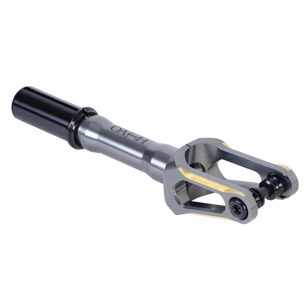 Oath Spinal IHC Freestyle Scooter Fork Titanium Gold Angle