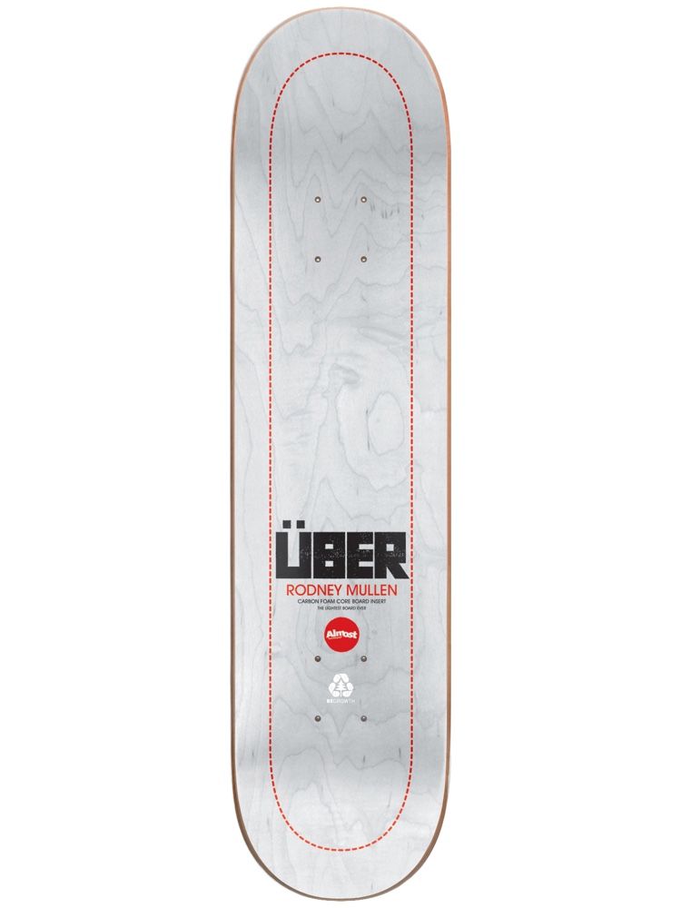 Almost Uber White 8.375 - Skateboard Deck Top View