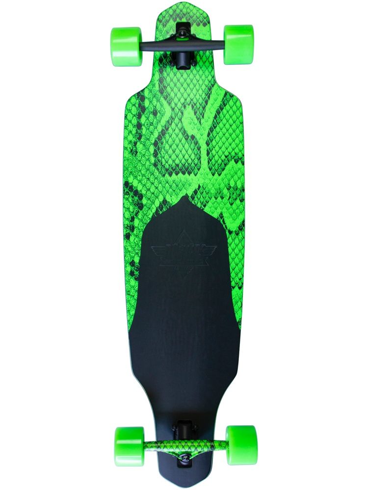Dusters Channel Snakeskin Neon Green 38" - Longboard Complete Deck Design
