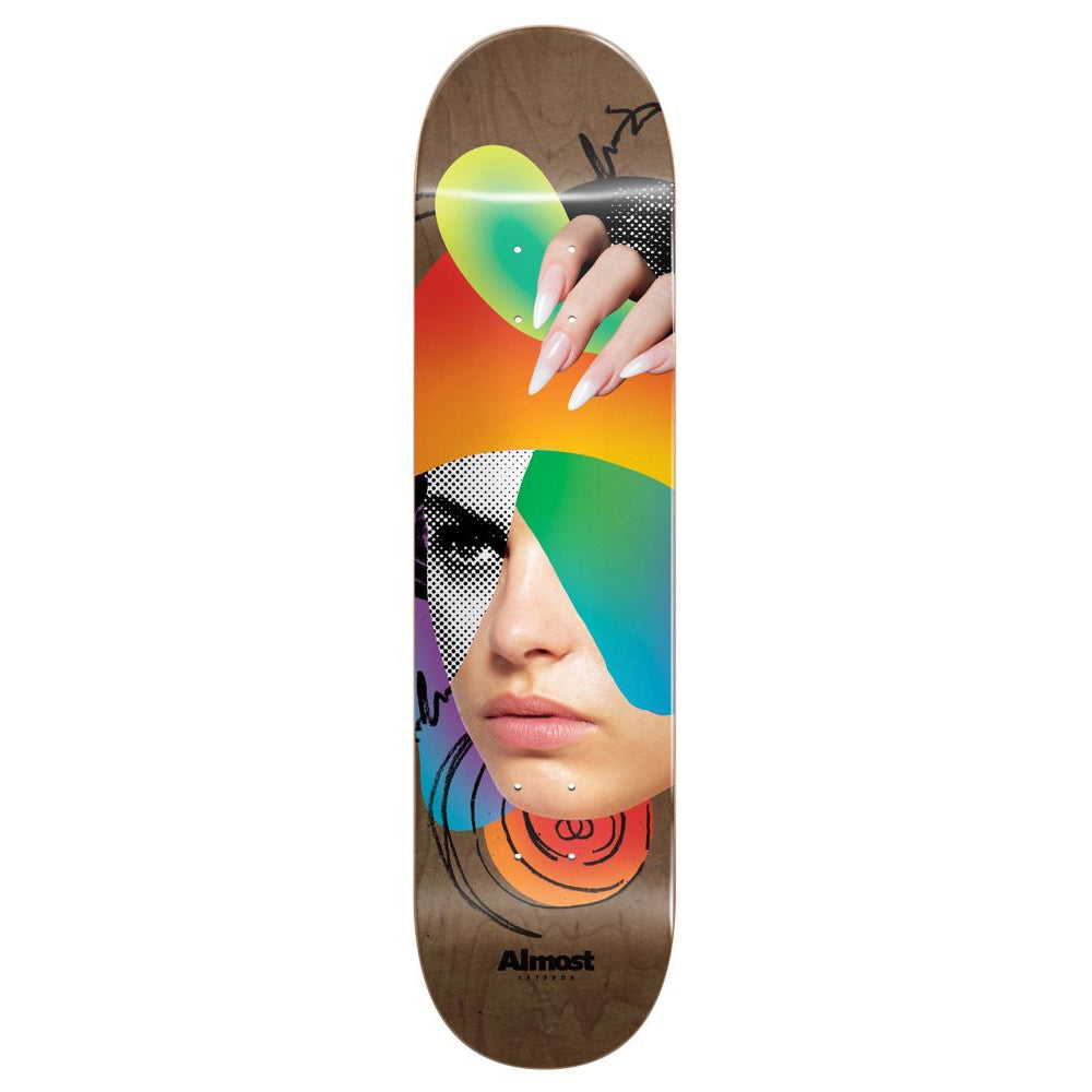Almost Brown Face Collage R7 8.25 - Skateboard Deck