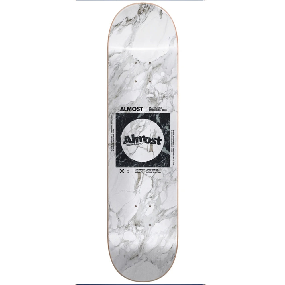Almost Minimalist R7 White 8.5 - Skateboard Deck