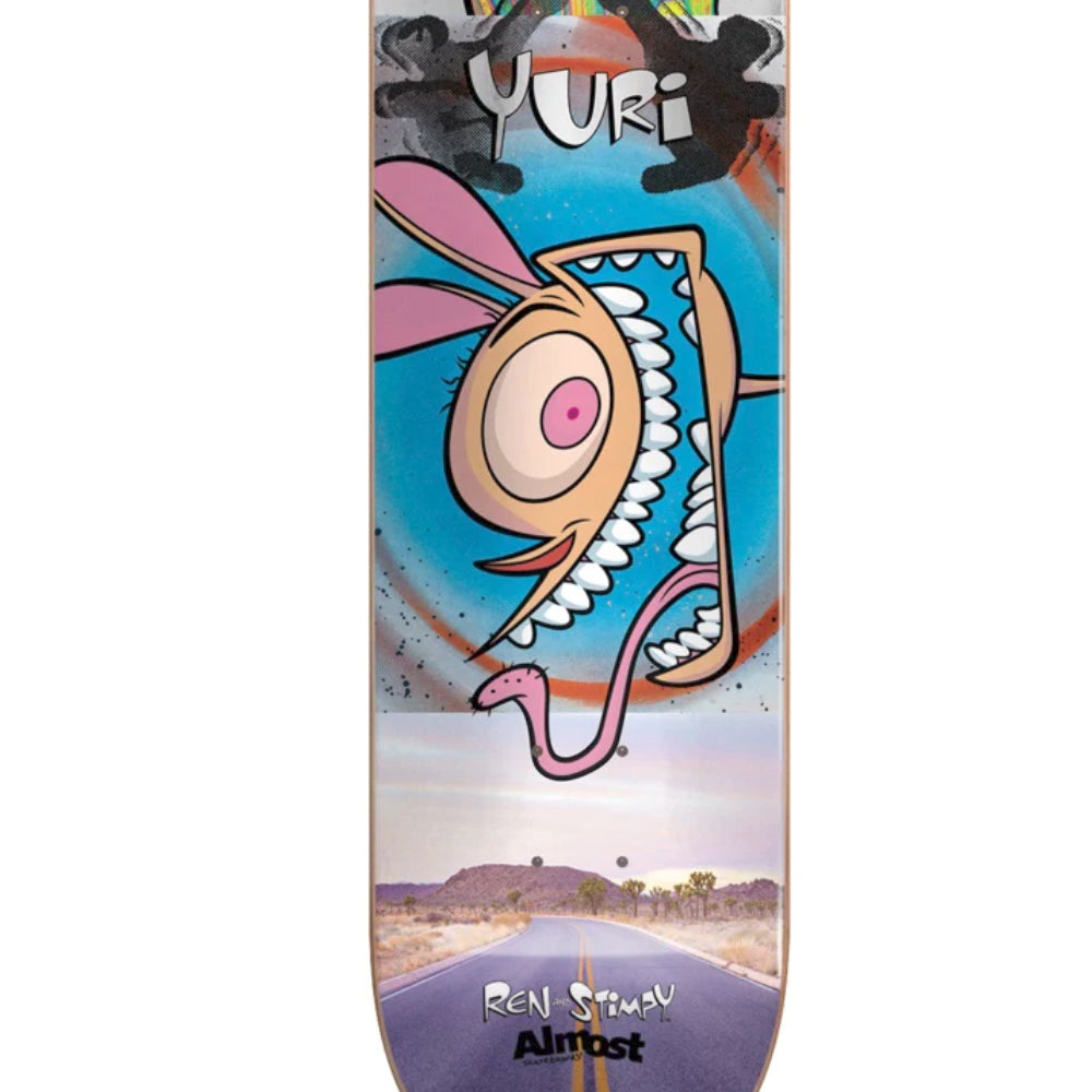 Almost Yuri Ren & Stimpy Road Trip R7 8.375 - Skateboard Deck Close Up