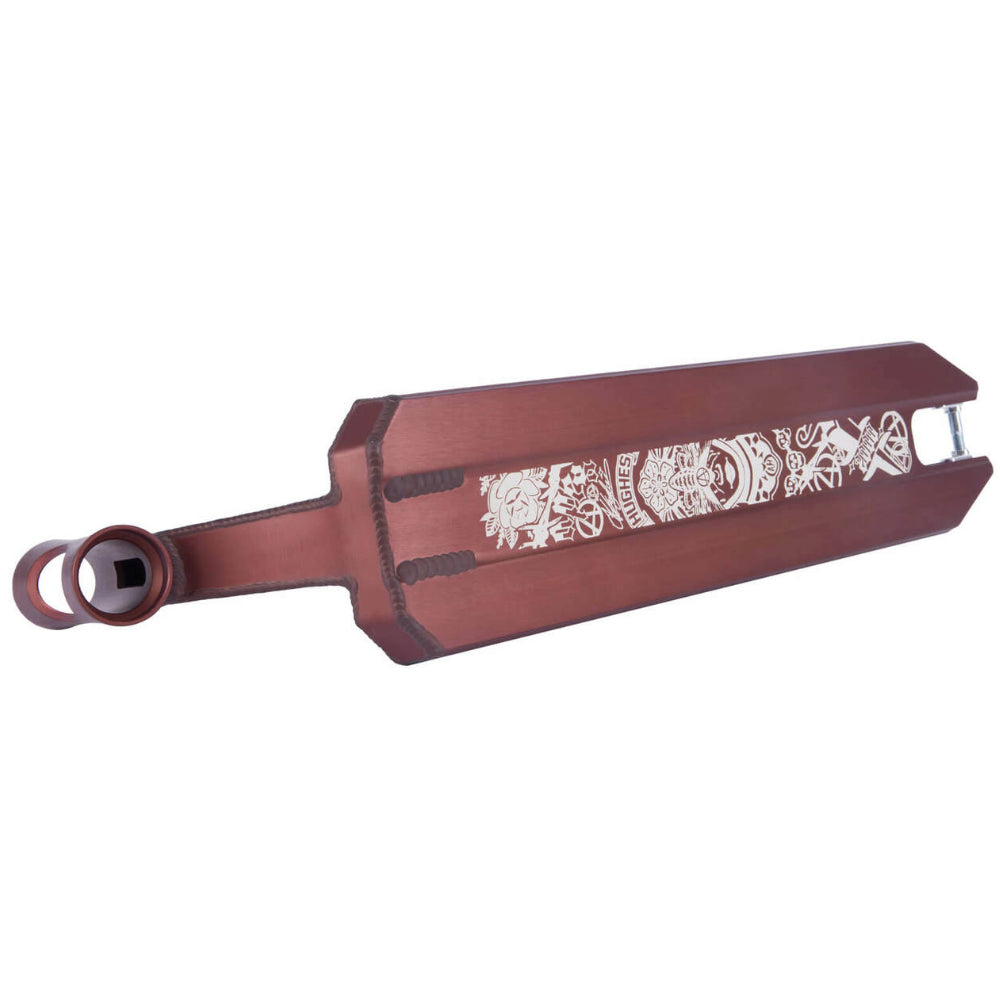Apex Angle 5" Angus Hughes Signature Park Freestyle Scooter Deck Copper Brown Bottom Design