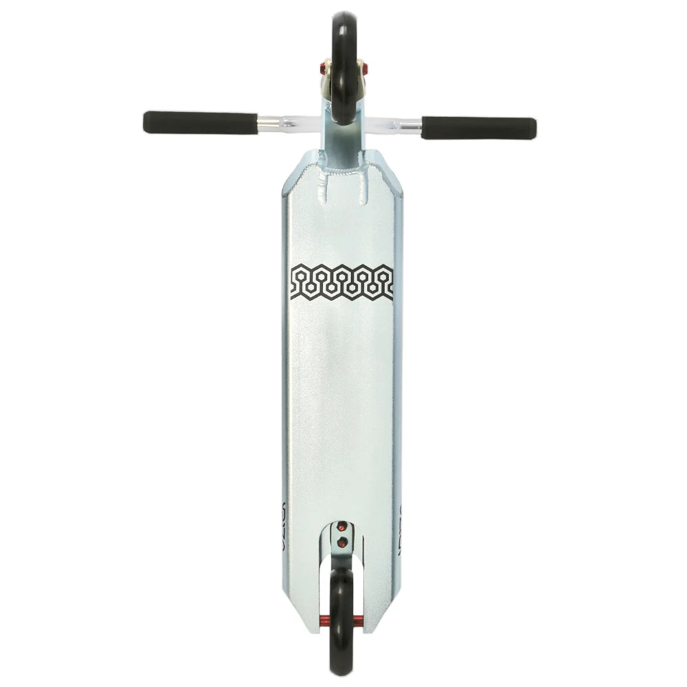 Aztek Corsa Freestyle Super Light Park Scooter Complete Aqua Bottom Deck Design and Light Grips