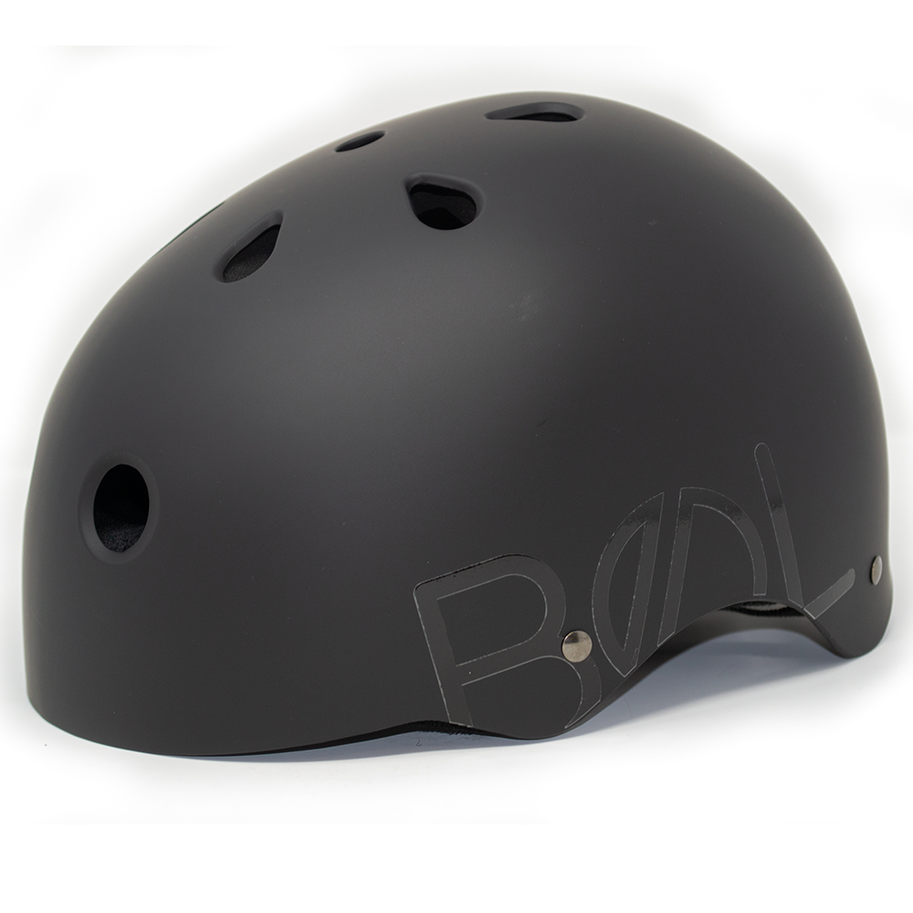 Bol Rubber Paint Black / Black - Helmet Side Angle Close Up
