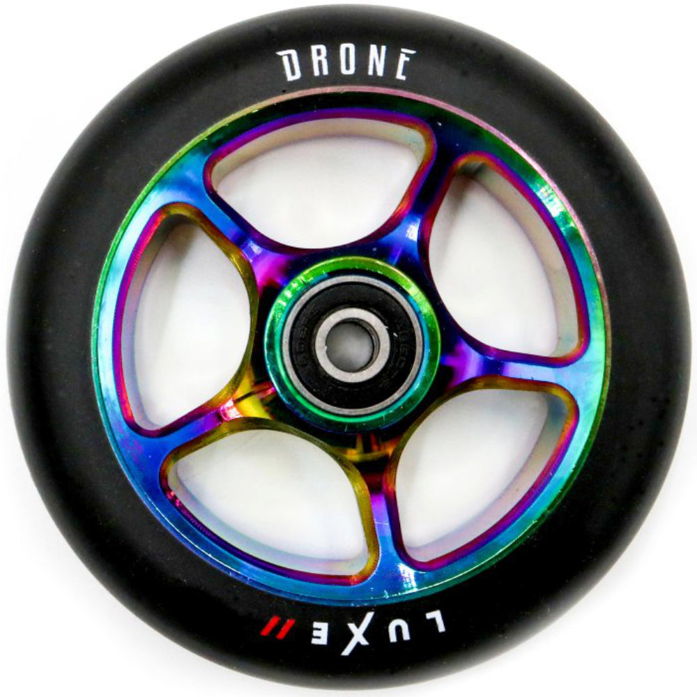 Drone Luxe II 110x24mm Scooter Wheels Oilslick Neo Chrome