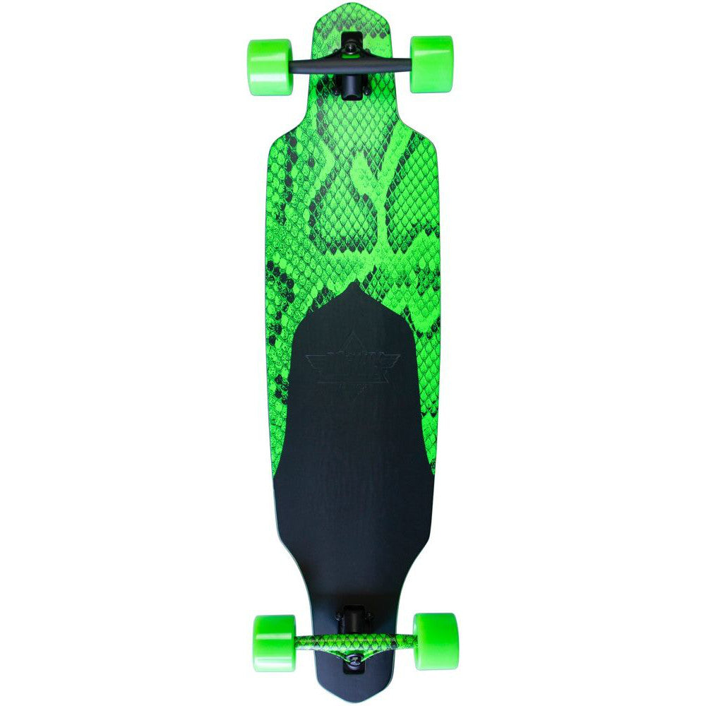 Dusters Channel Snakeskin Neon Green 38" - Longboard Complete
