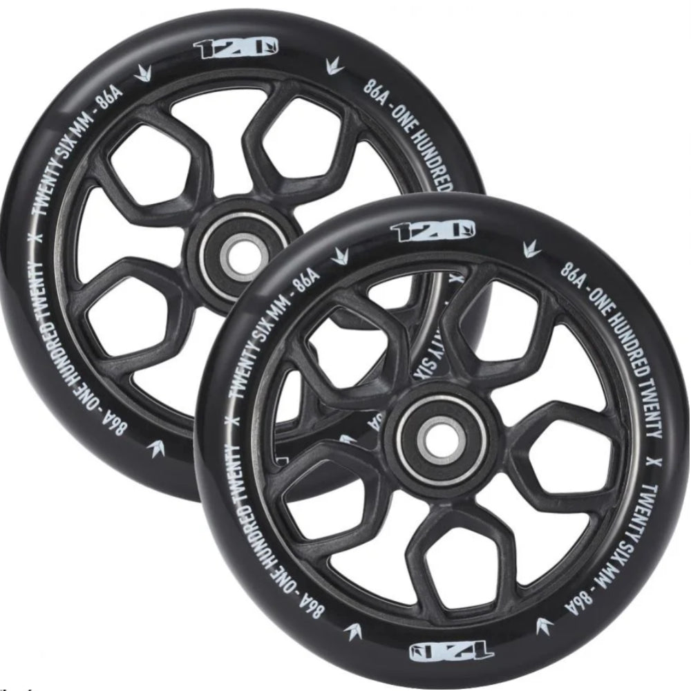 Envy 120mm Lambo (PAIR) - Scooter Wheels Black Set