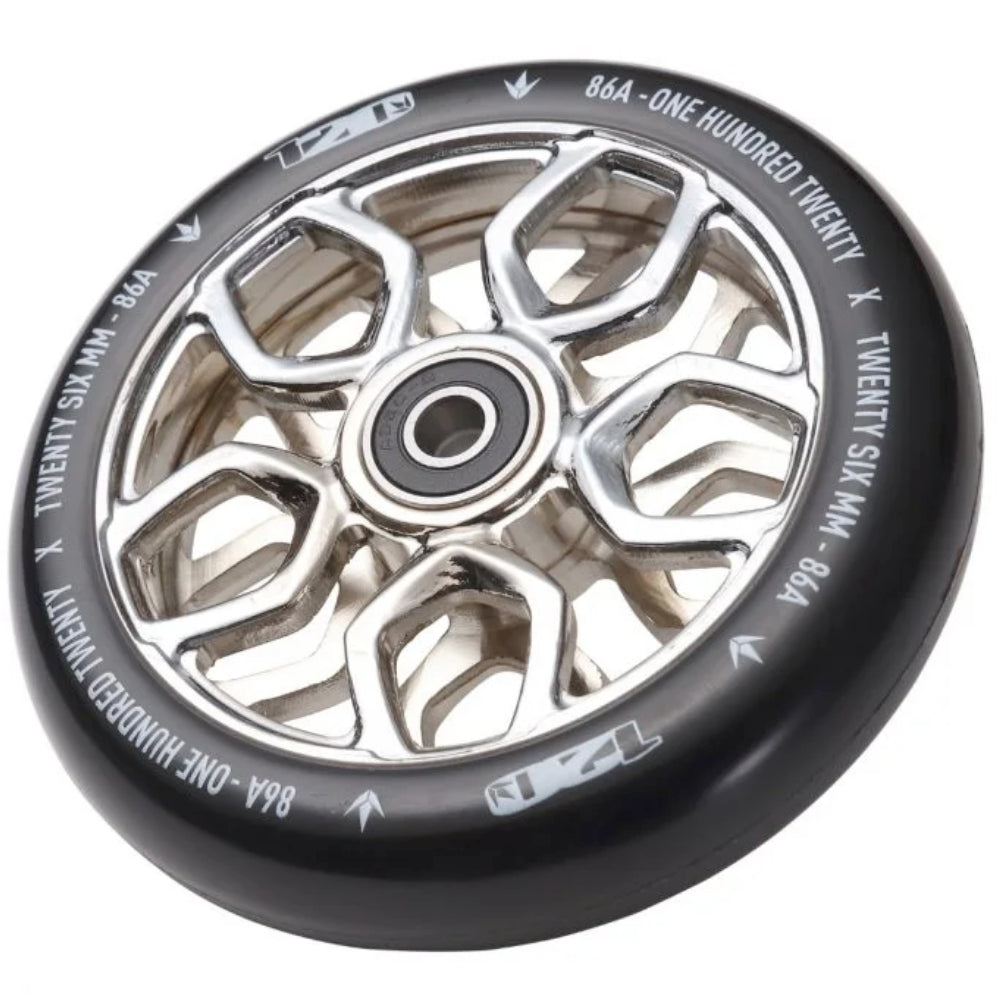 Envy 120mm Lambo (PAIR) - Scooter Wheels Chrome Angle