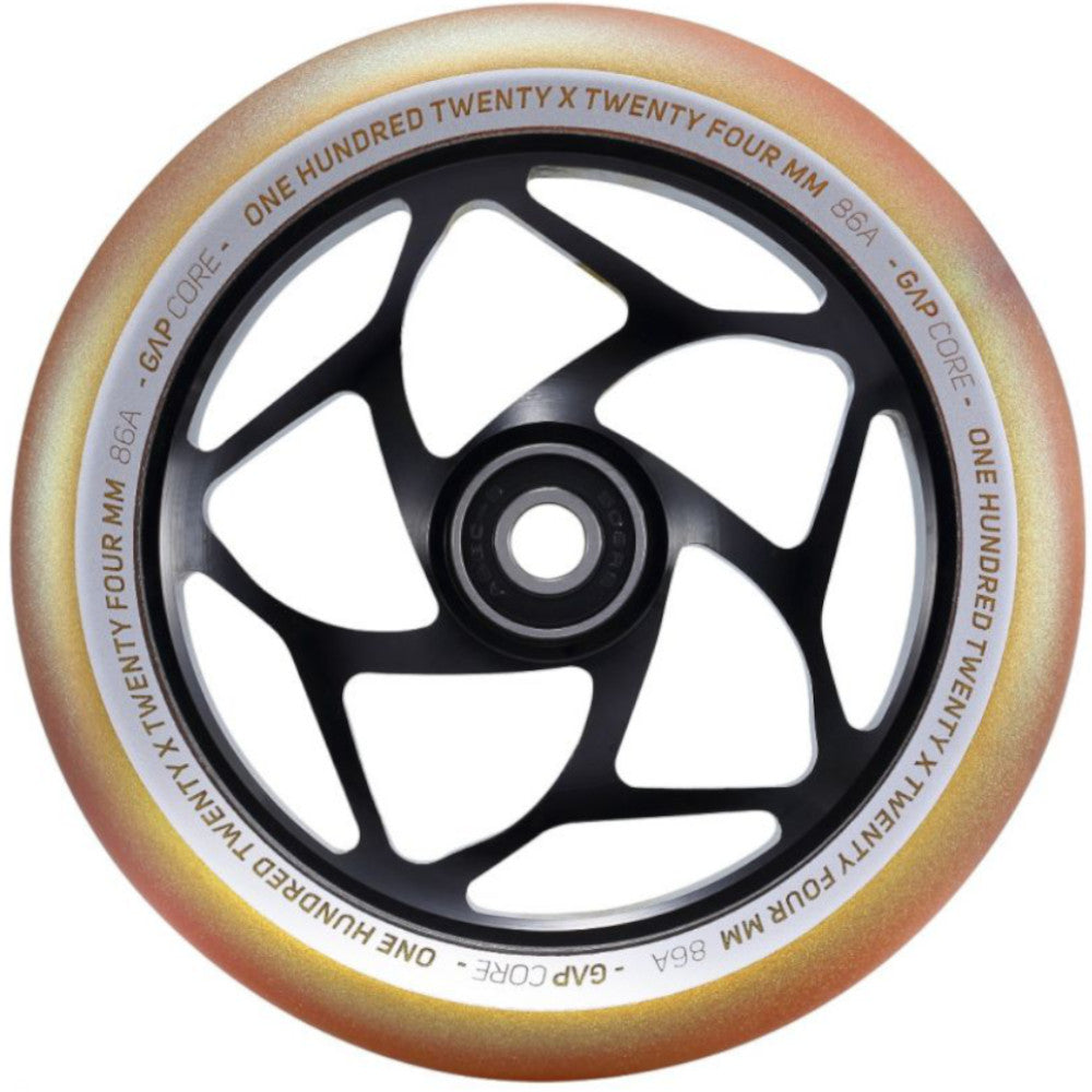 Envy Gap Core 120mm (PAIR) - Scooter Wheels Black Gold Close Up Prodigy