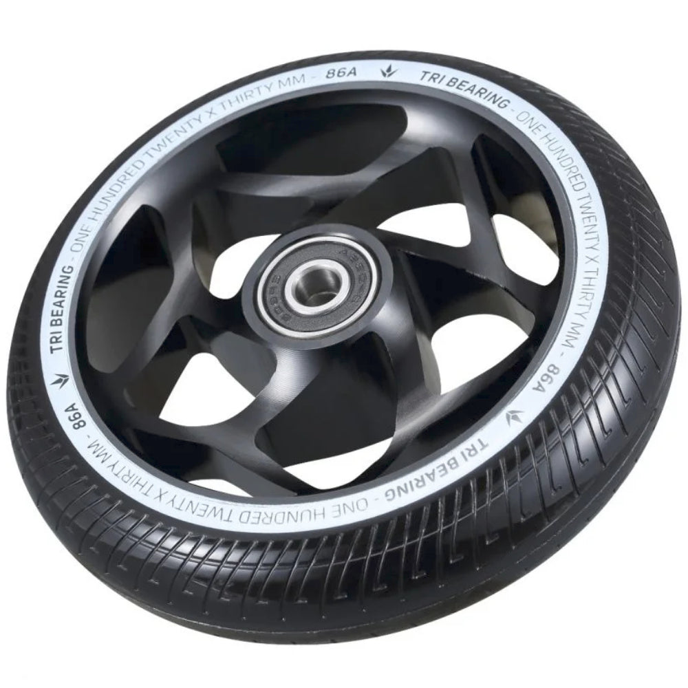 Envy Tri-Bearing 120x30mm Black Black (PAIR) - Scooter Wheels Angle