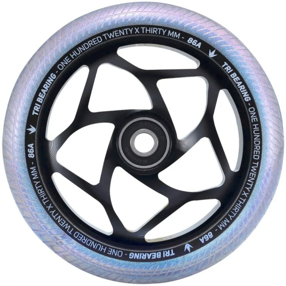 Envy Tri-Bearing 120x30mm Black Galaxy (PAIR) - Scooter Wheels Front